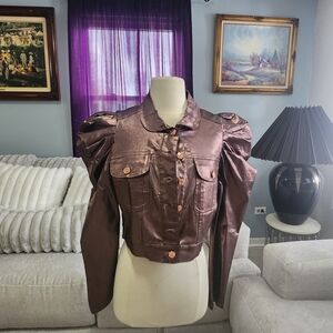 AKIRA Metallic Brown Women's Blazer